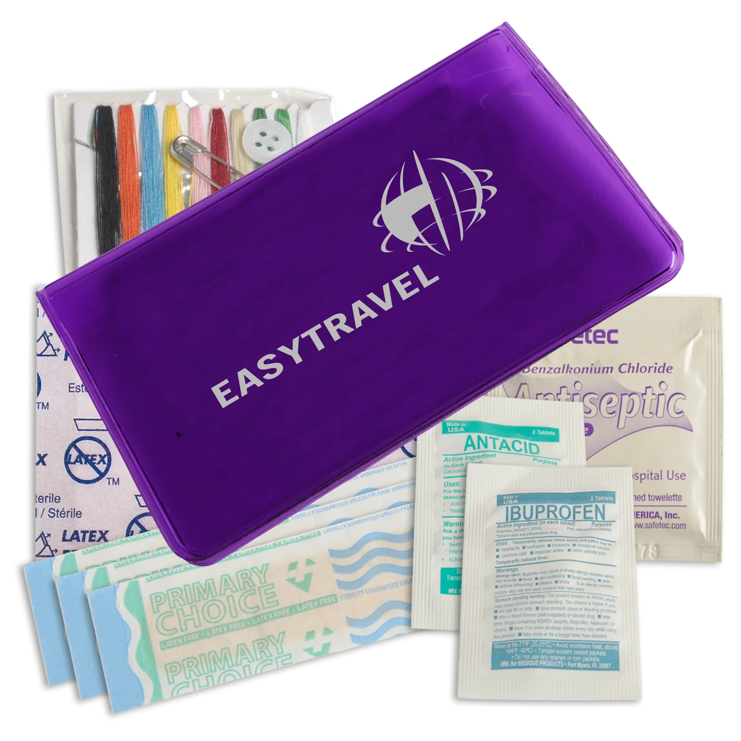 Travel First Aid Kit with Sewing Kit - 4.5 x 2.9 in - product view 4