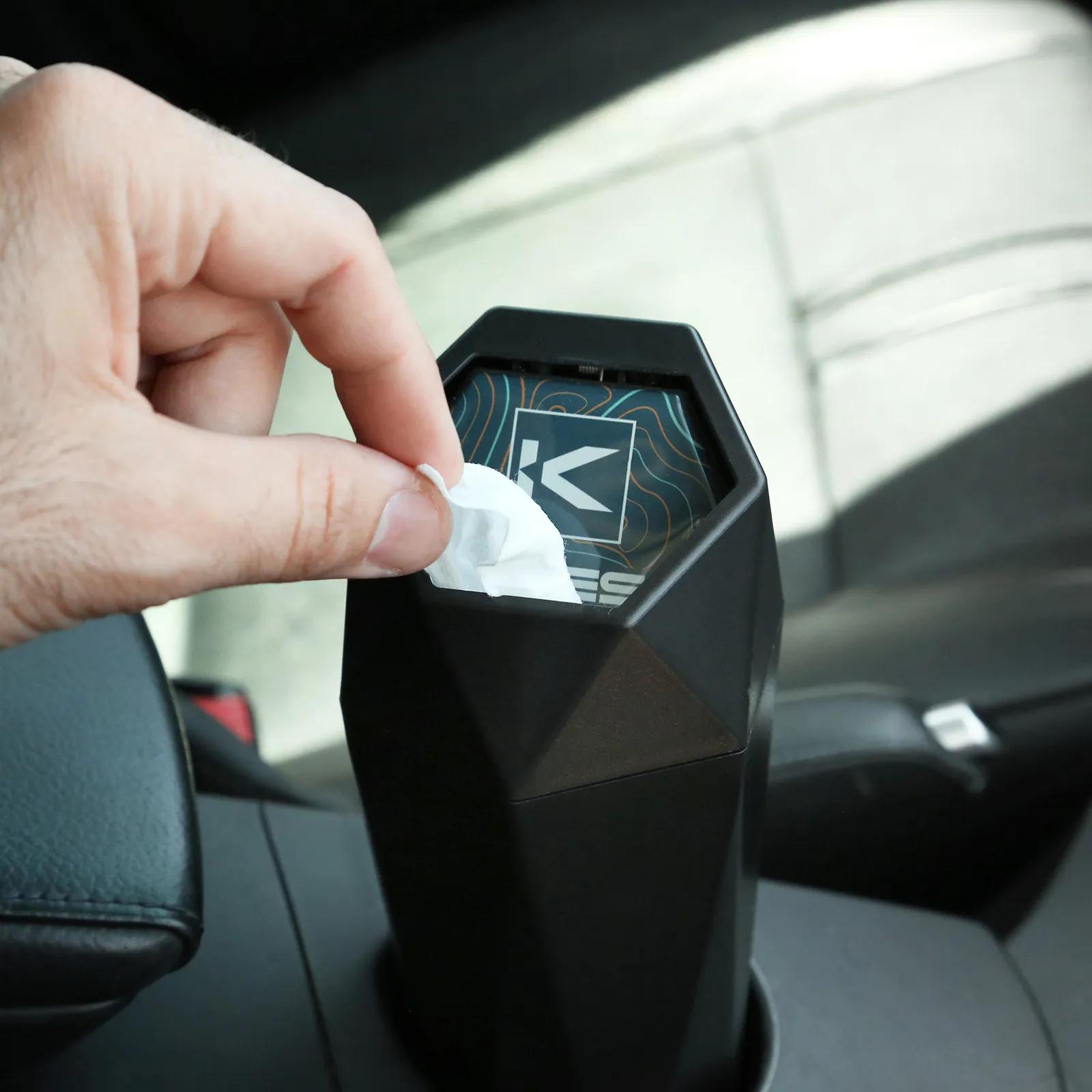 Car Trash Can Cup Holder Spring Lid - 3 x 7.75 in - product view 2