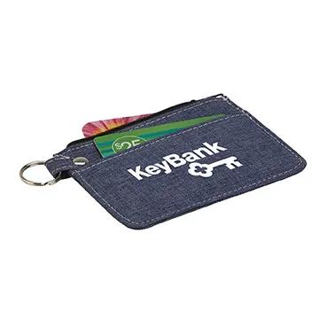 Card Wallet Heathered with Zippered Compartment - 4.88 x 3.63 in - product view 4