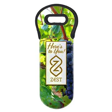 Neoprene Wine Bottle Holder Sublimated - 14 x 6 in - product view 3