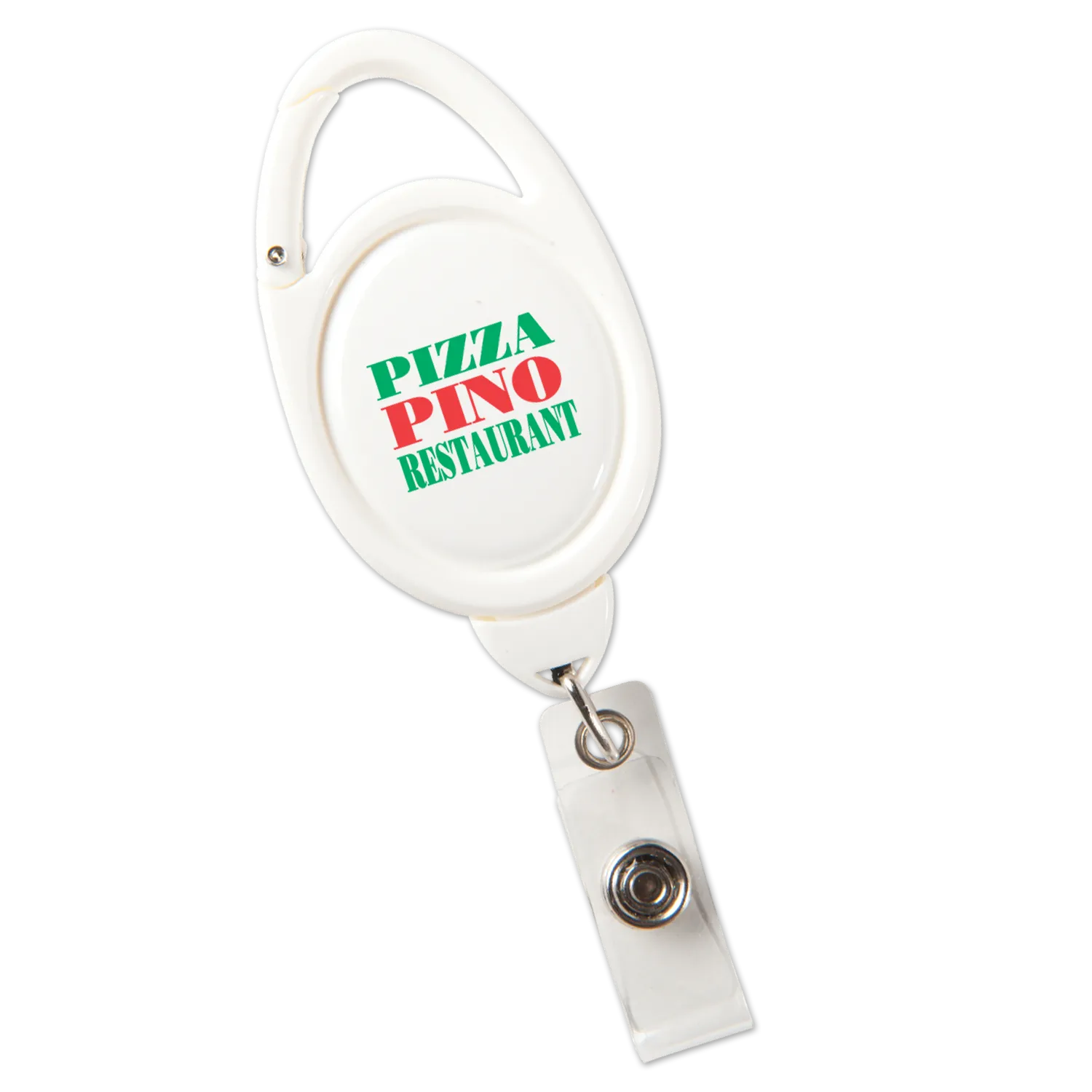 Badge Reel Clip-On with Carabiner and Snap Lock - 30 in - product view 2