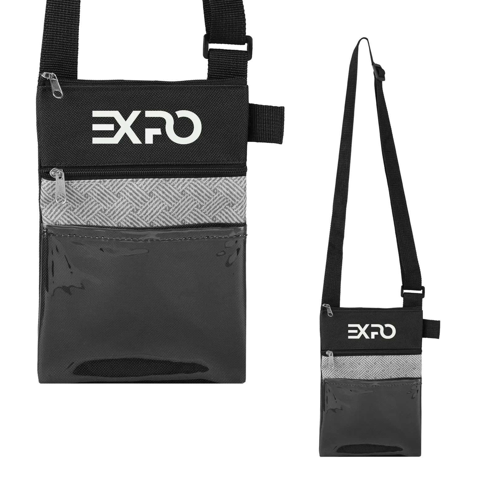 Badge Holder Neck Wallet rPET Tradeshow Zippered - 5.5 in - product view 2