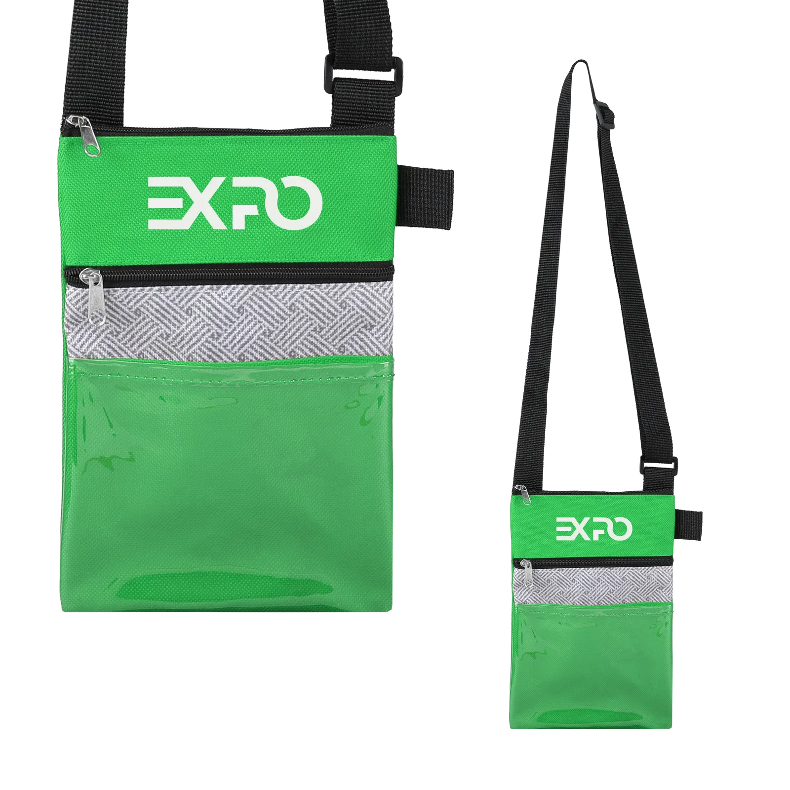 Badge Holder Neck Wallet rPET Tradeshow Zippered - 5.5 in - product view 4