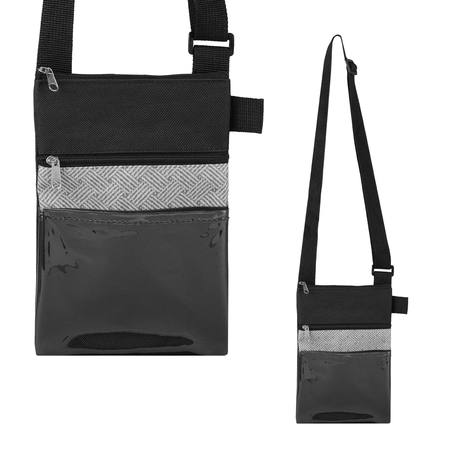 Badge Holder Neck Wallet rPET Tradeshow Zippered - 5.5 in - blank view 8