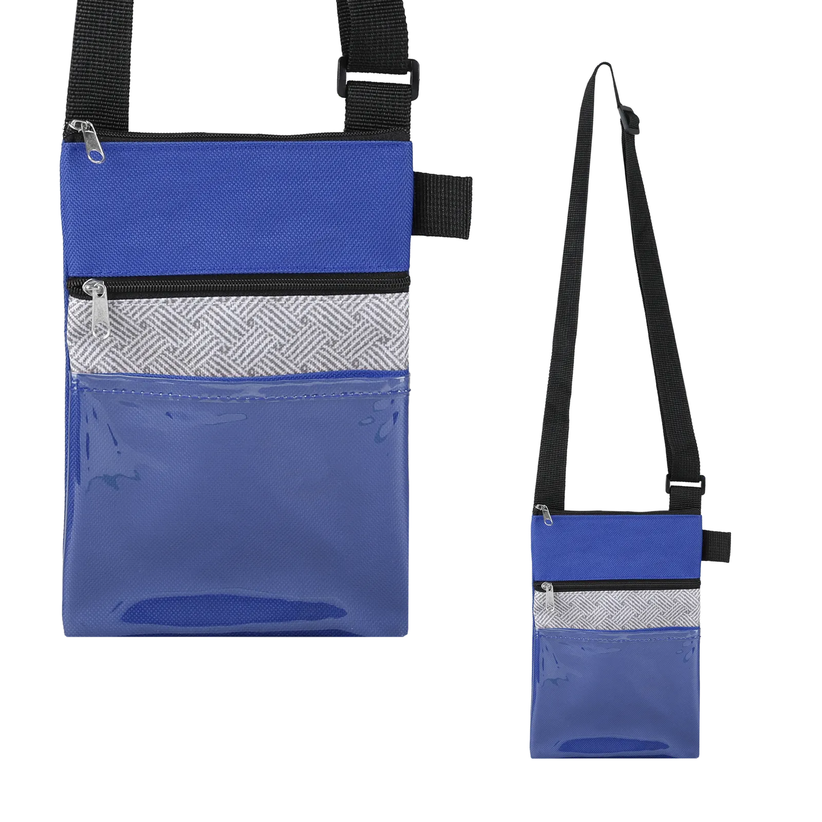 Badge Holder Neck Wallet rPET Tradeshow Zippered - 5.5 in - blank view 9