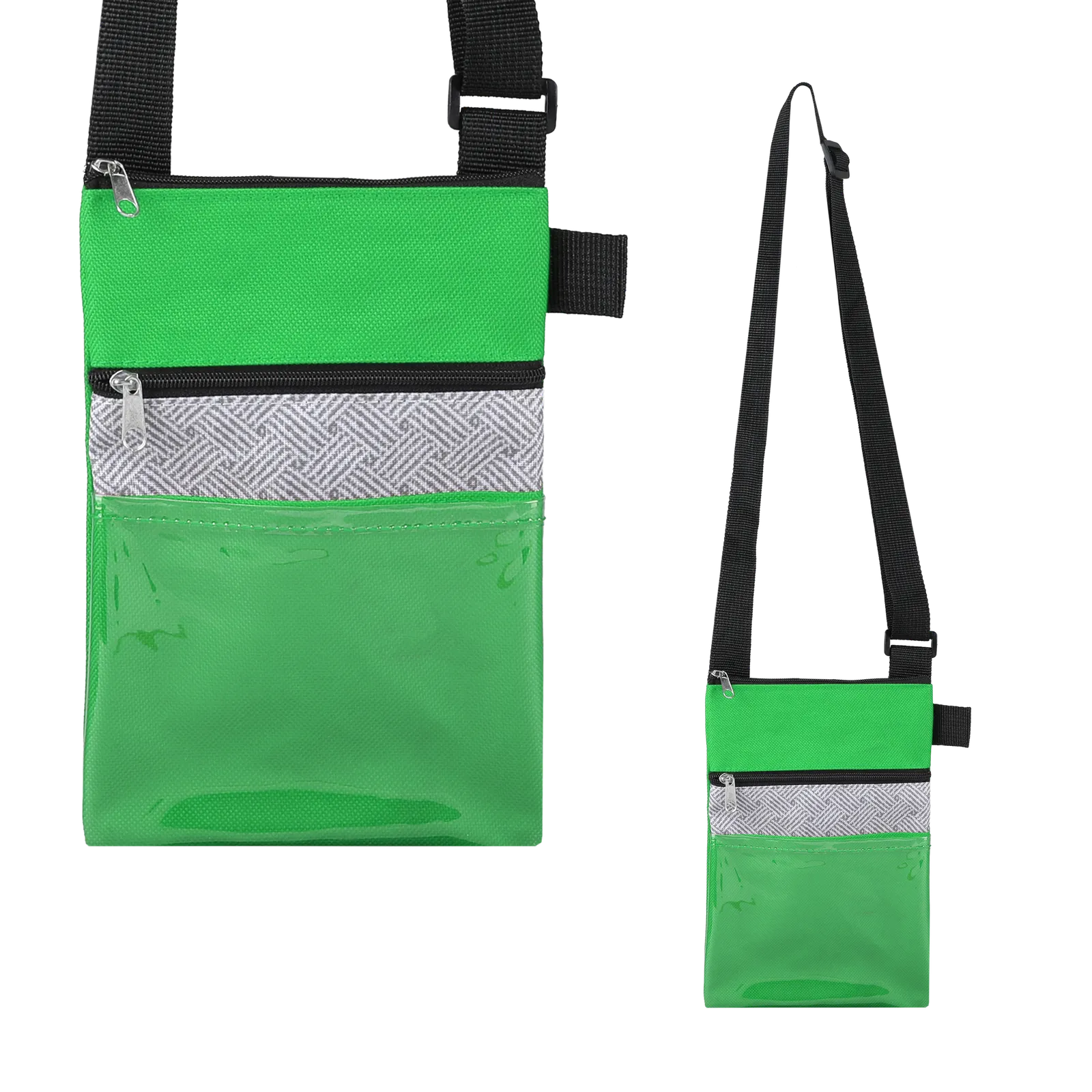 Badge Holder Neck Wallet rPET Tradeshow Zippered - 5.5 in - blank view 10