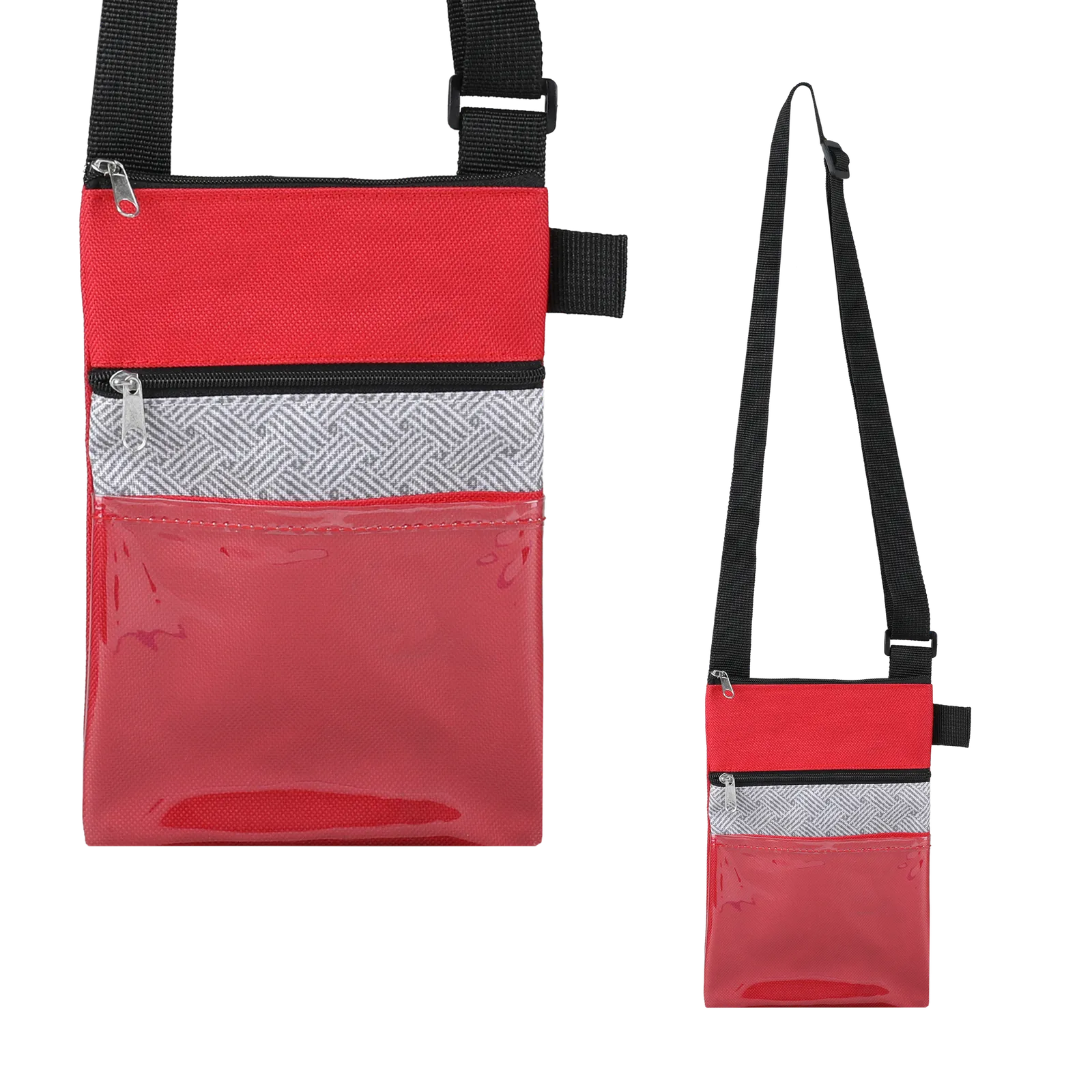 Badge Holder Neck Wallet rPET Tradeshow Zippered - 5.5 in - blank view 11