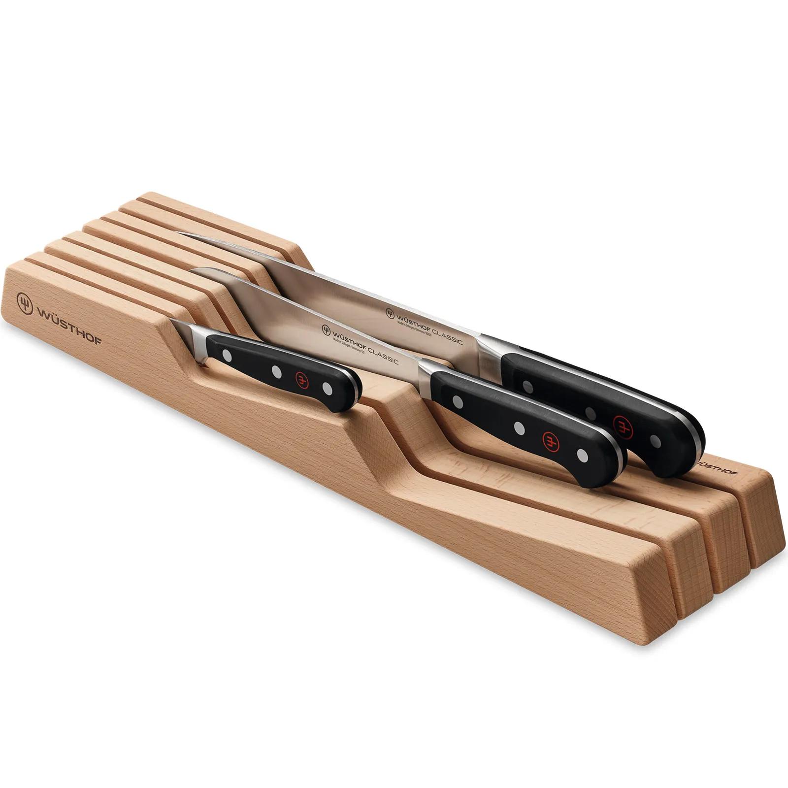Wusthof Small In-Drawer Knife Tray Wood - 4 x 17 x 2 in