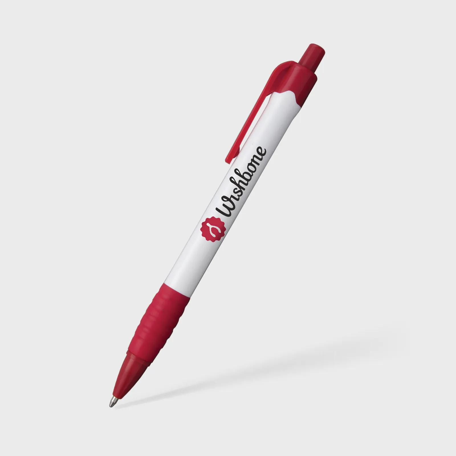 Pen Click Action White Barrel Ribbed Grip - 5.5 in - product view 4