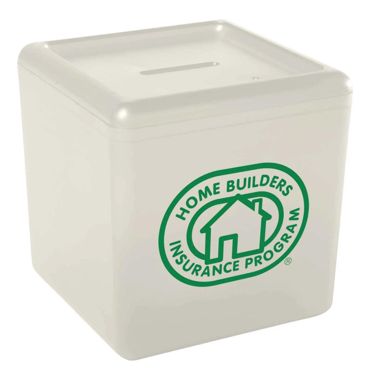 Cash Cube Square Bank Plastic Twist Plug - 4 x 4 x 4 in - product view 2