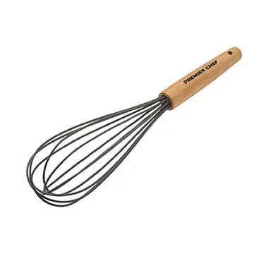 Silicone Whisk Heat Resistant Bamboo Handle - 13 x 2.5 in