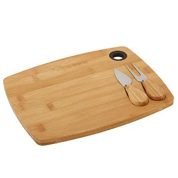 Bamboo Cheese Board Set with Magnetic Tools - 3 Piece