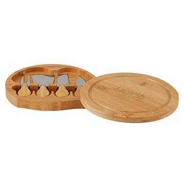 Bamboo Cheese Board Set Round Swivel Top - 7.75 in - product view 2