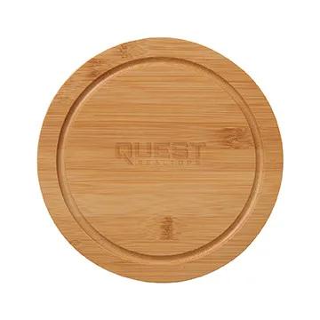 Bamboo Cheese Board Set Round Swivel Top - 7.75 in - product view 4