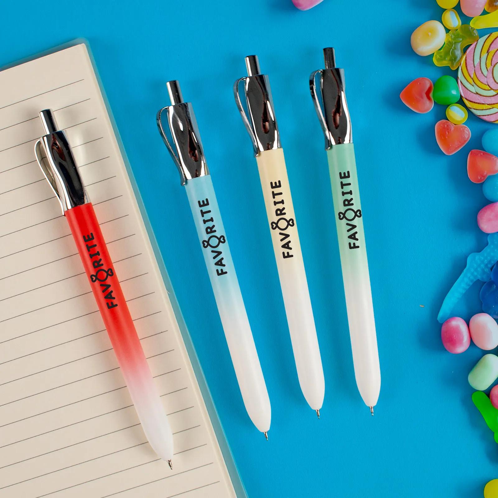 Gel Pen Chrome Ombre Barrel Metal Clip - 5.7 in