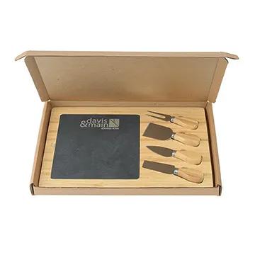 Slate Cheese Board Gift Box Set with Bamboo - 13.75 in - product view 4