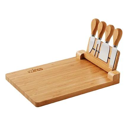 Bamboo Cheese Board Set Magnetic Flip-Up - 5 Piece