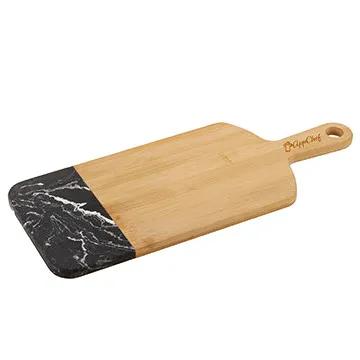 Bamboo Cutting Board with Marble Bottom - 15 x 6 in
