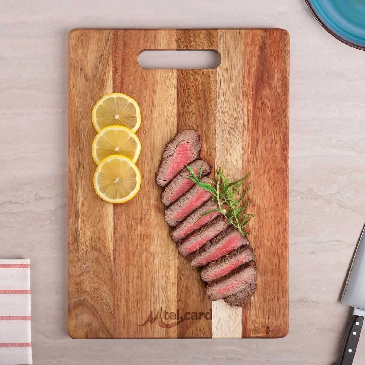 Acacia Wood Cutting Board with Handle - 9 x 12 in