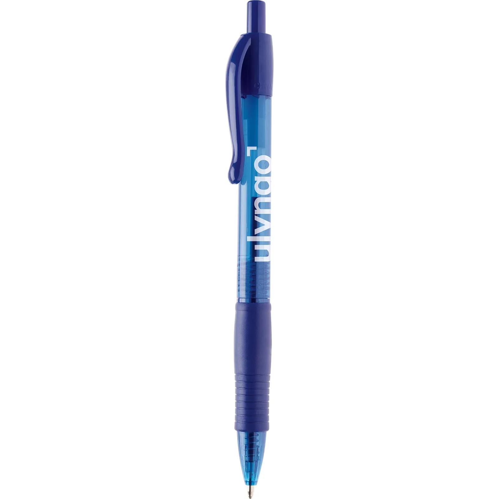 Pen with Translucent Barrel and Comfort Grip - product view 3