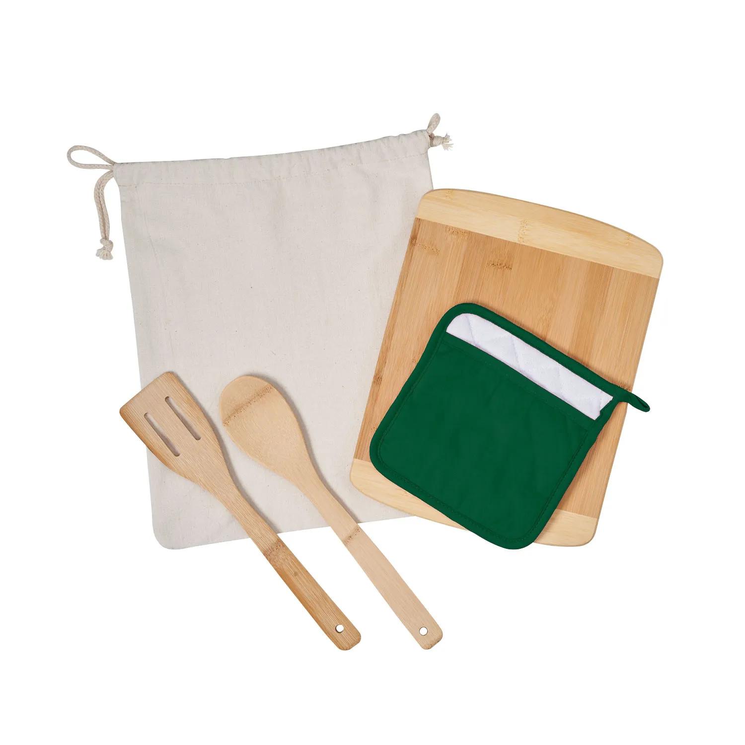 Bamboo Cooking Kit with Cutting Board and Utensils - product view 2
