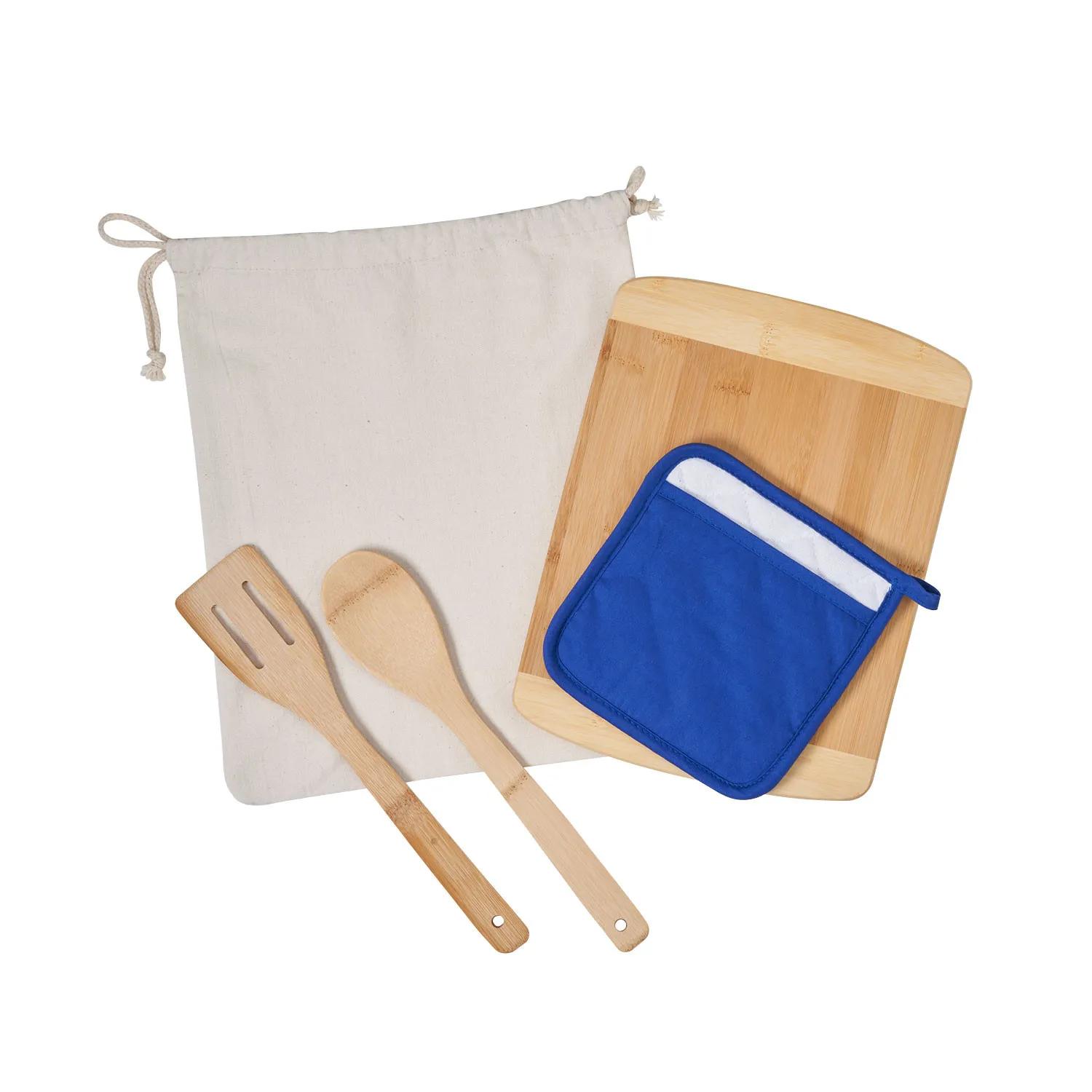 Bamboo Cooking Kit with Cutting Board and Utensils - product view 3