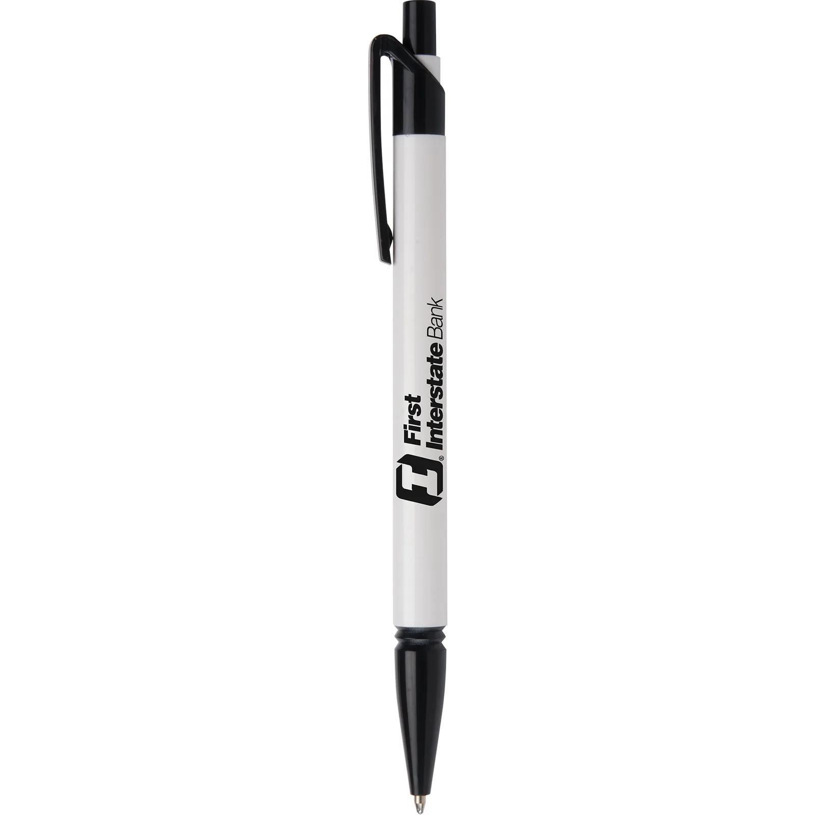 Click Pen White Barrel with Colored Trim - product view 6