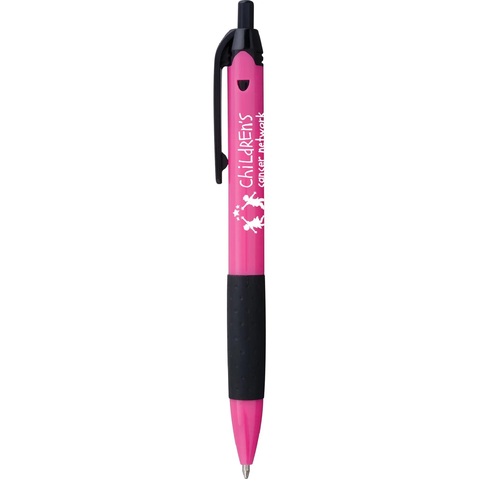 Pen Retractable with Comfort Grip Spring Colors - product view 6