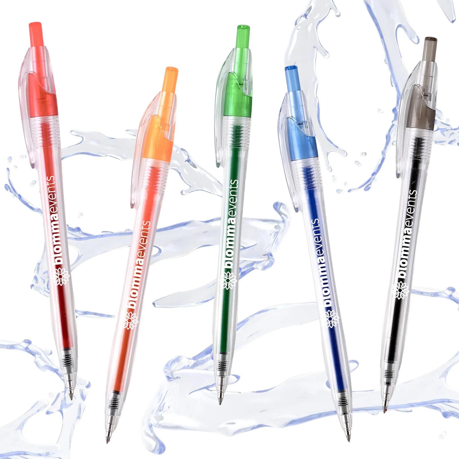 Pen Recycled Plastic Translucent Barrel Black Gel Ink