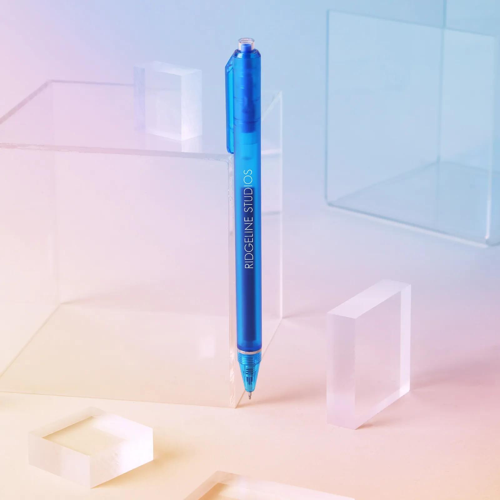 Pen Jumbo Barrel Matte Translucent Blue Gel Ink - product view 2