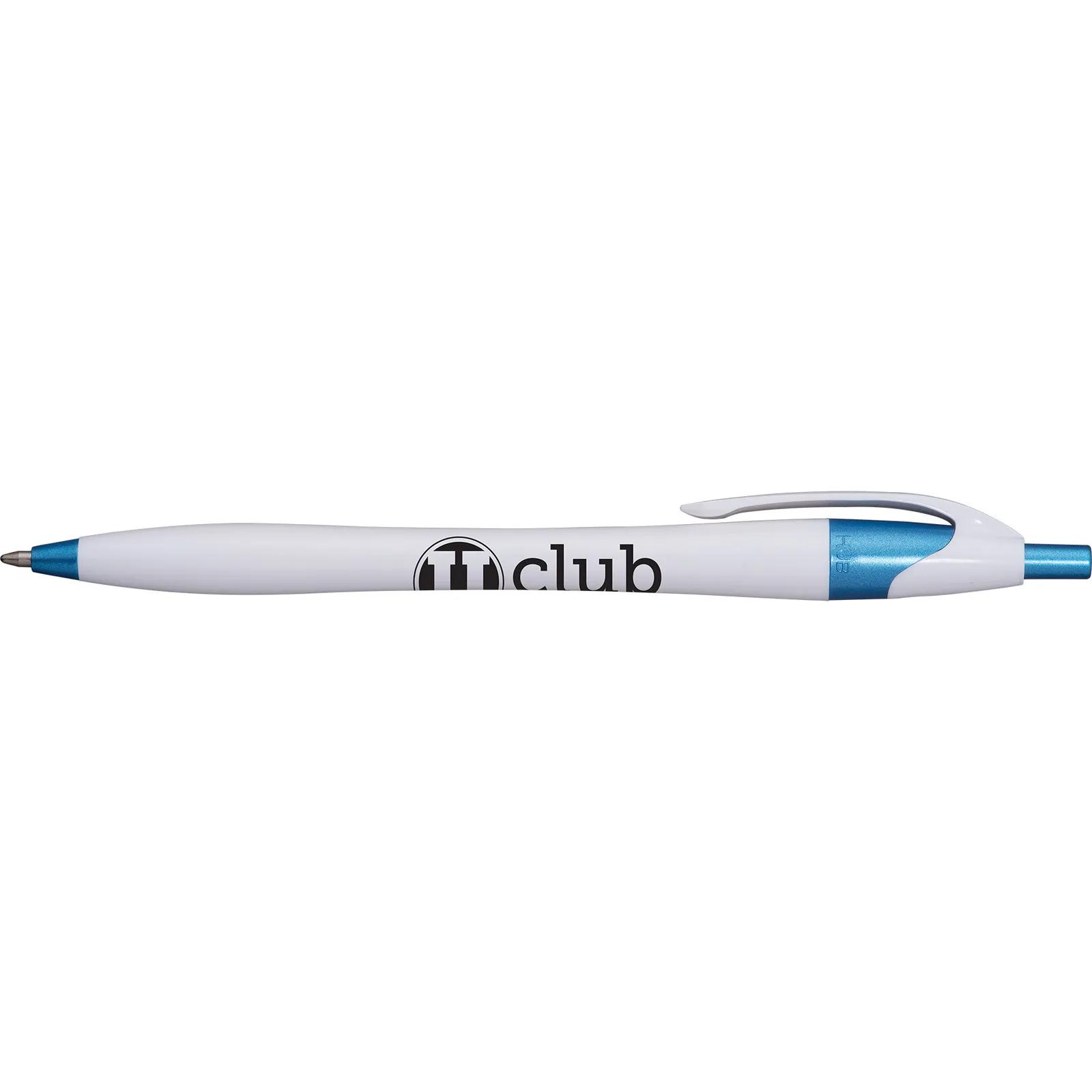 Pen with Shimmering Metallic Trim and Blue Ink - product view 4