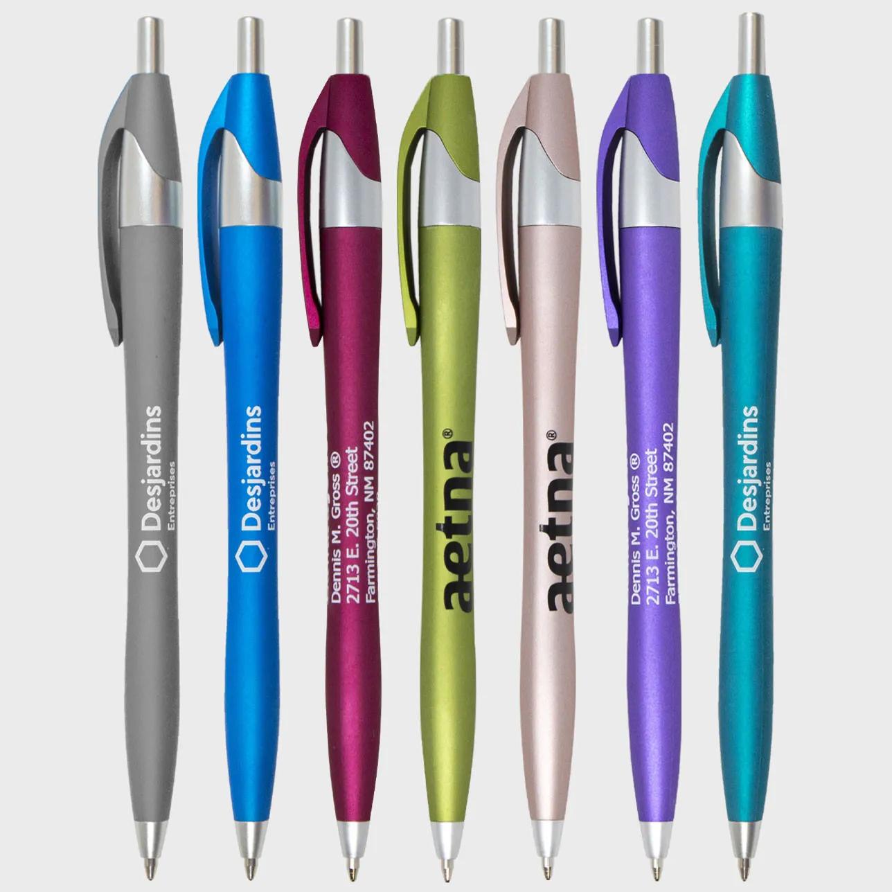 Soft Touch Pen with Metallic Spring Colors - product view 2