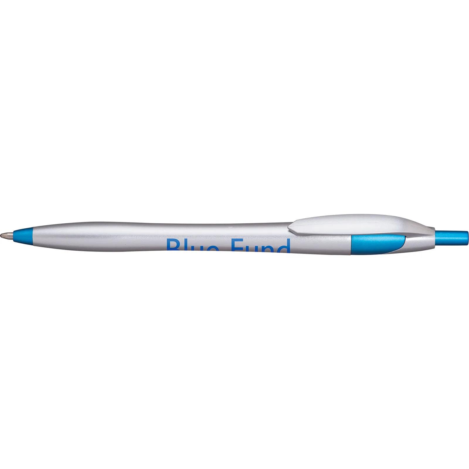 Pen with Platinum Silver Barrel and Neon Trim - product view 8