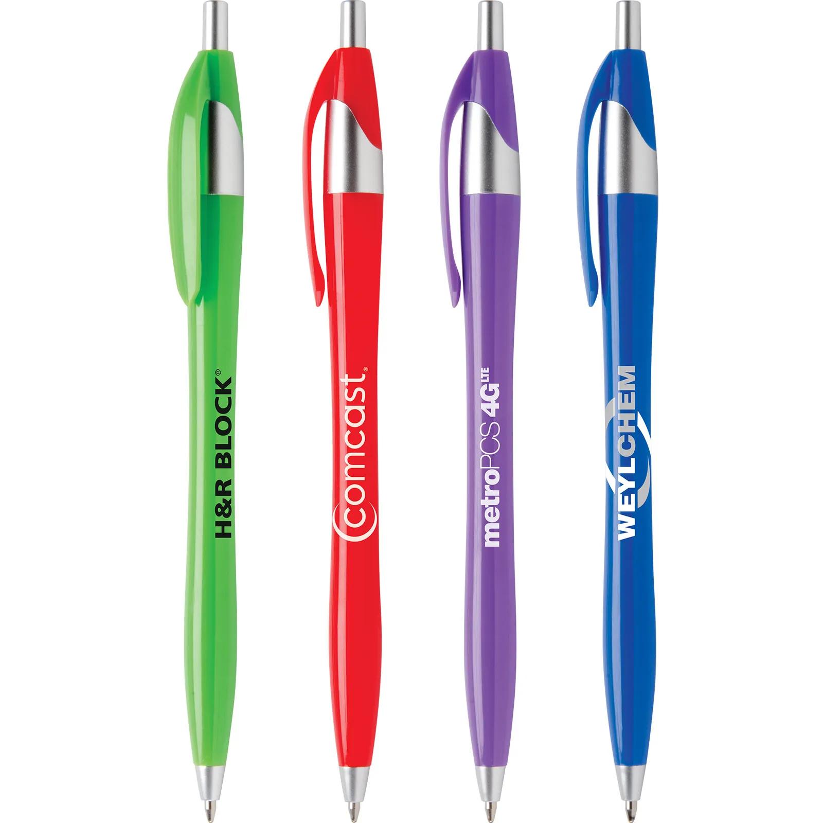 Ballpoint Pen Glossy Platinum Trim - 5.7 in