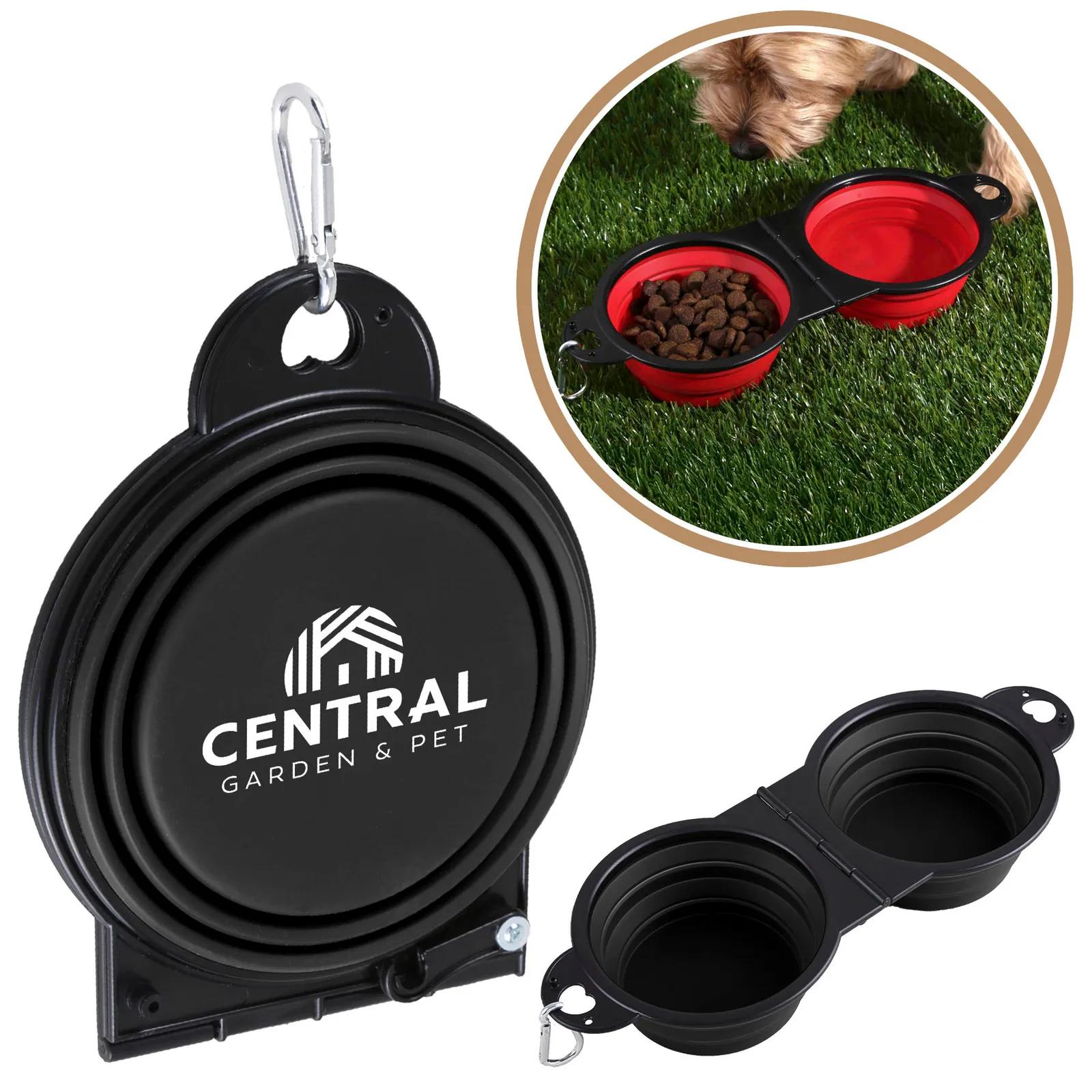 Pet Bowl Dual Collapsible Silicone Carabiner - product view 4
