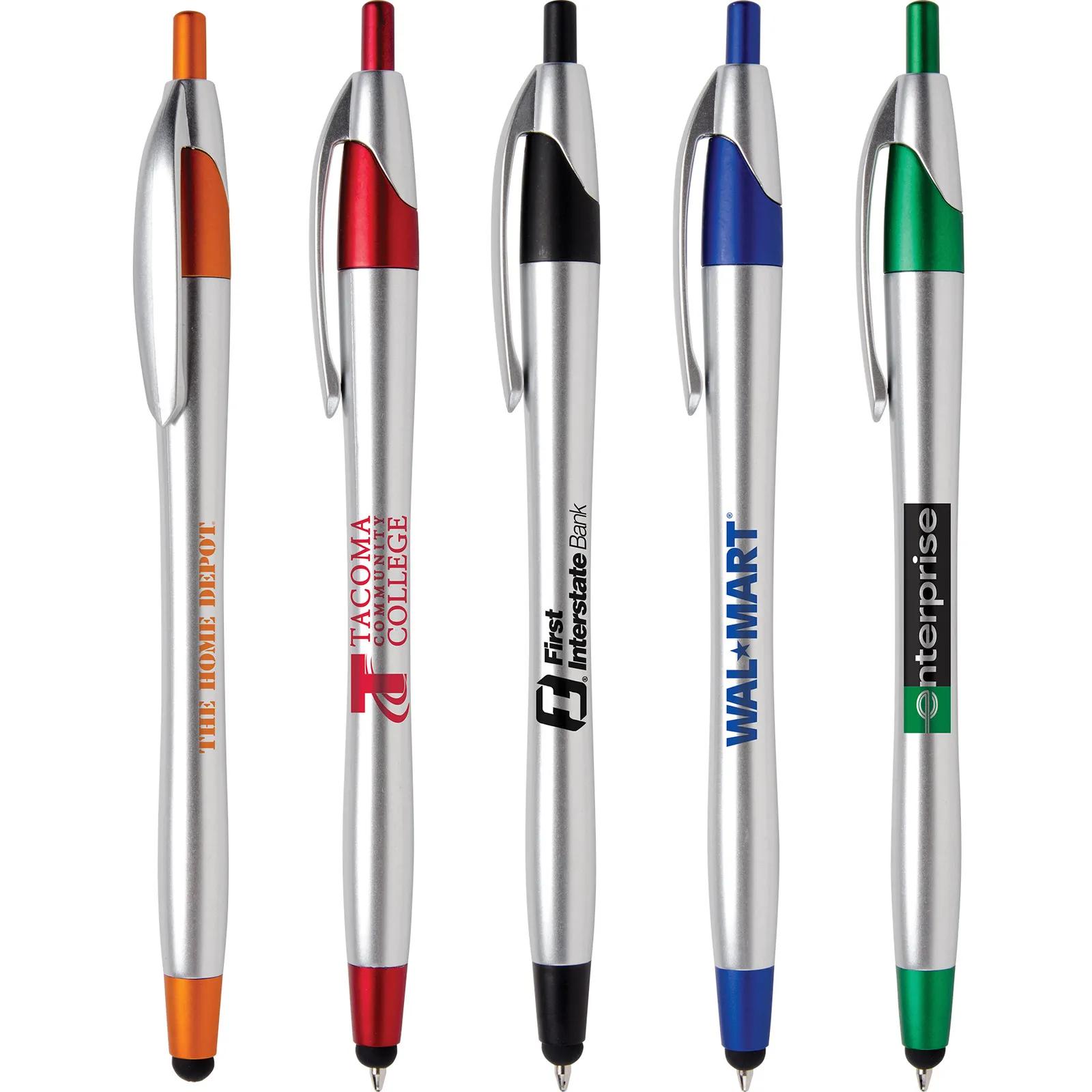 Chrome Stylus Pen with Metallic Trim - 5.7 in