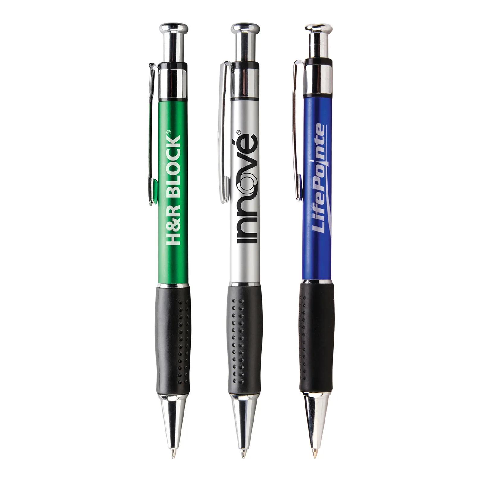 Ballpoint Pen Metallic with Rubber Grip - 5.6 in