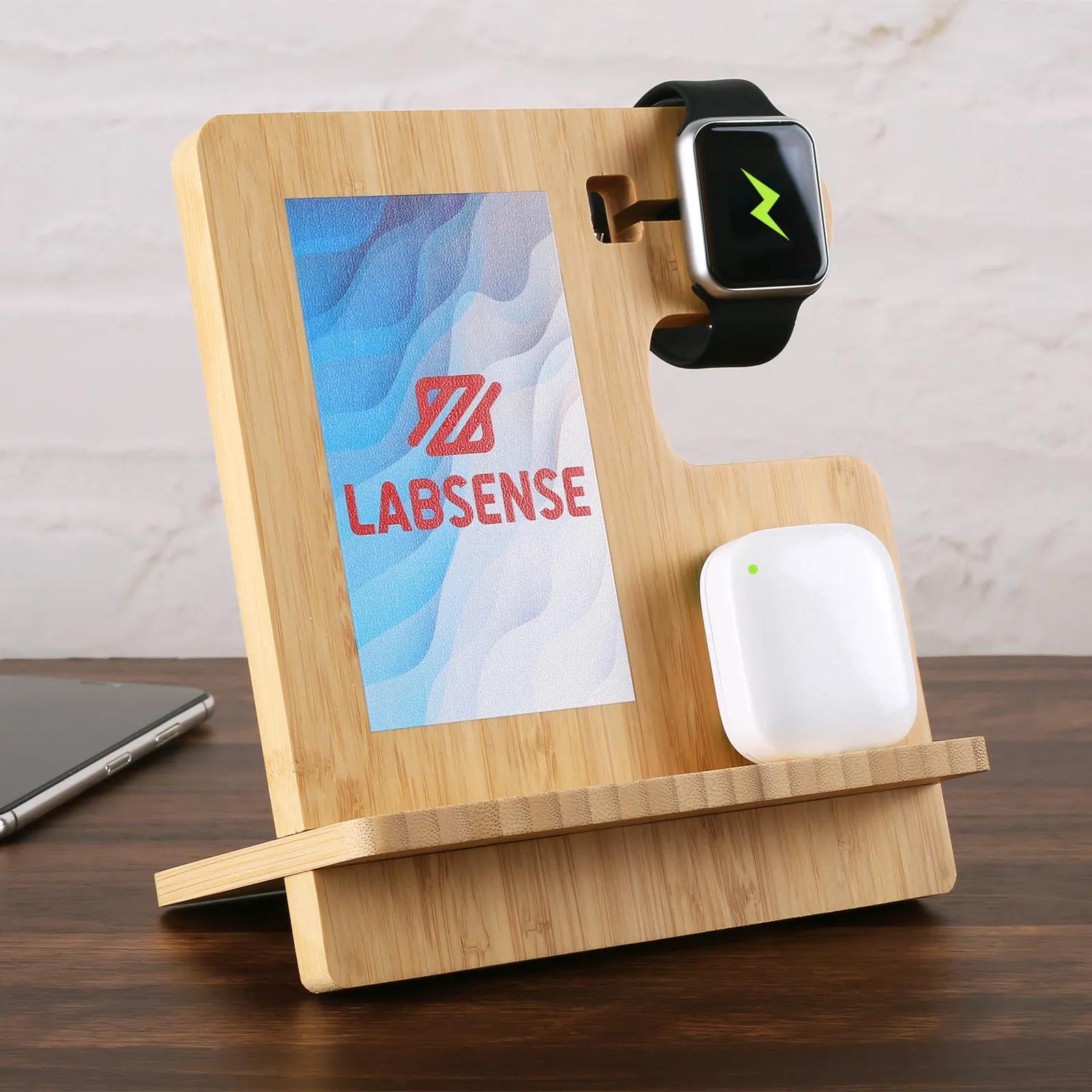 Charging Stand Bamboo 3-in-1 Wireless - 7.5 in