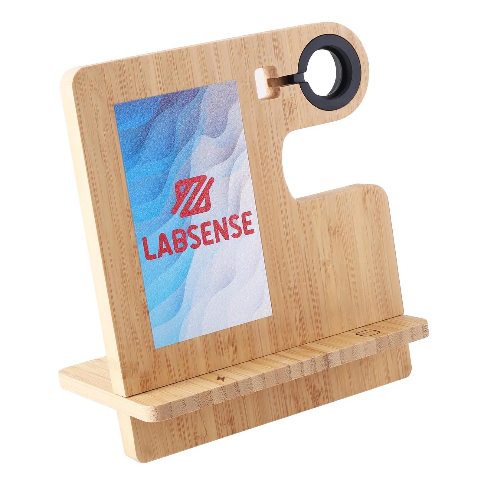Charging Stand Bamboo 3-in-1 Wireless - 7.5 in - product view 4