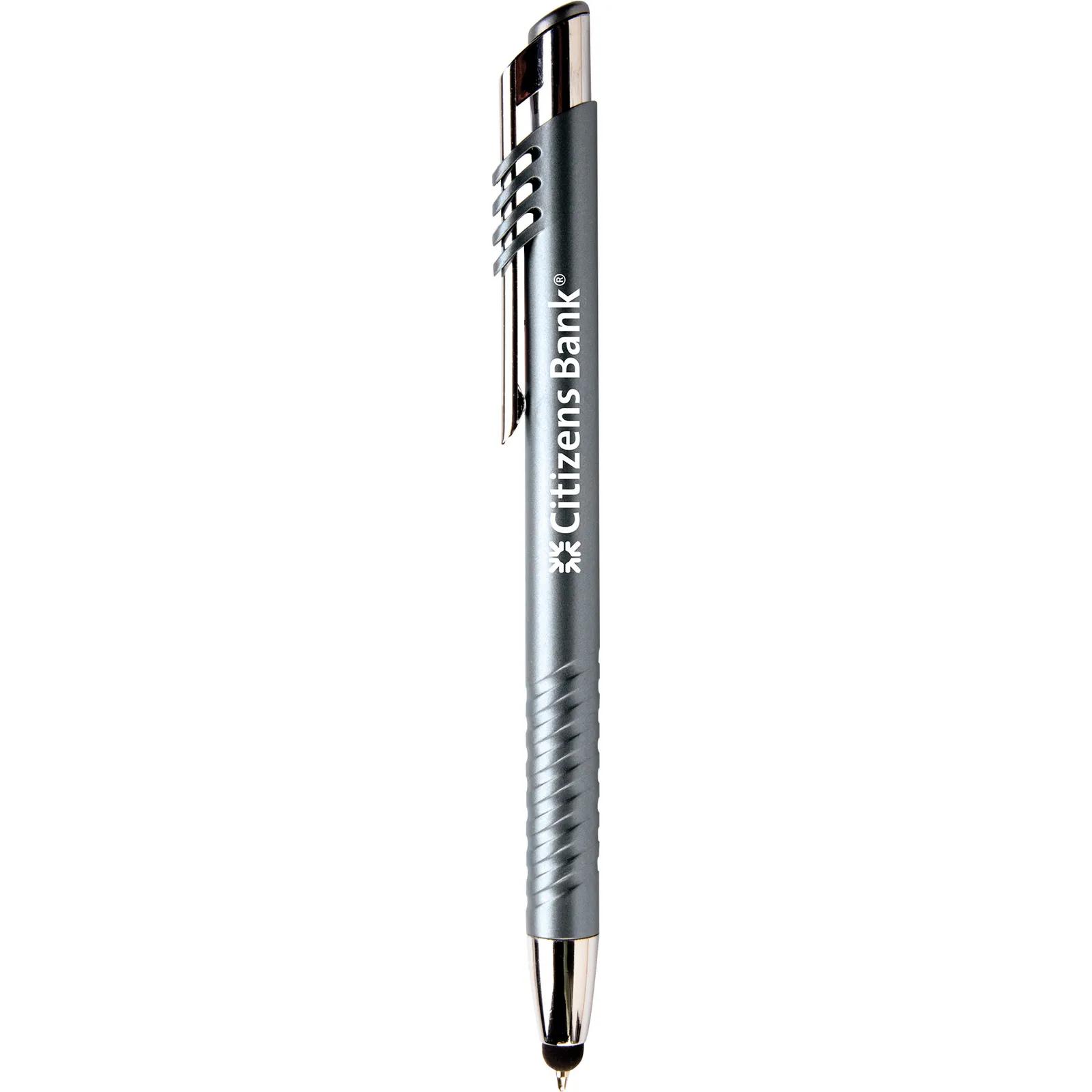 Stylus Pen with Metallic Barrel and Grooved Grip - 5 9/16 in - product view 7