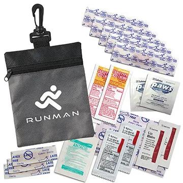 Outdoor First Aid Kit RPET with Sunscreen and Lip Balm - 6 x 4 3/4 in - product view 2