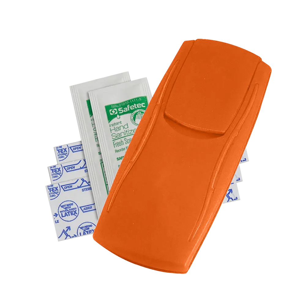 First Aid Kit with Hand Sanitizer Packets - 4 1/2 x 2 in - blank view 22