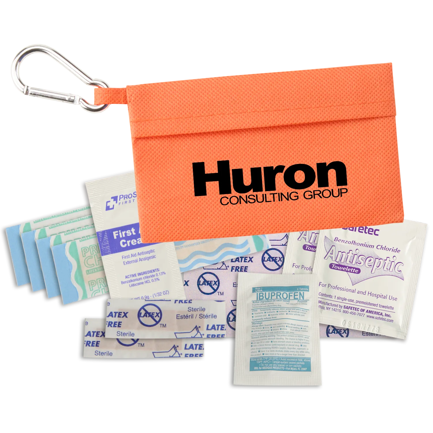 First Aid Kit Non-Woven with Carabiner Clip - 5 x 3 in - product view 3