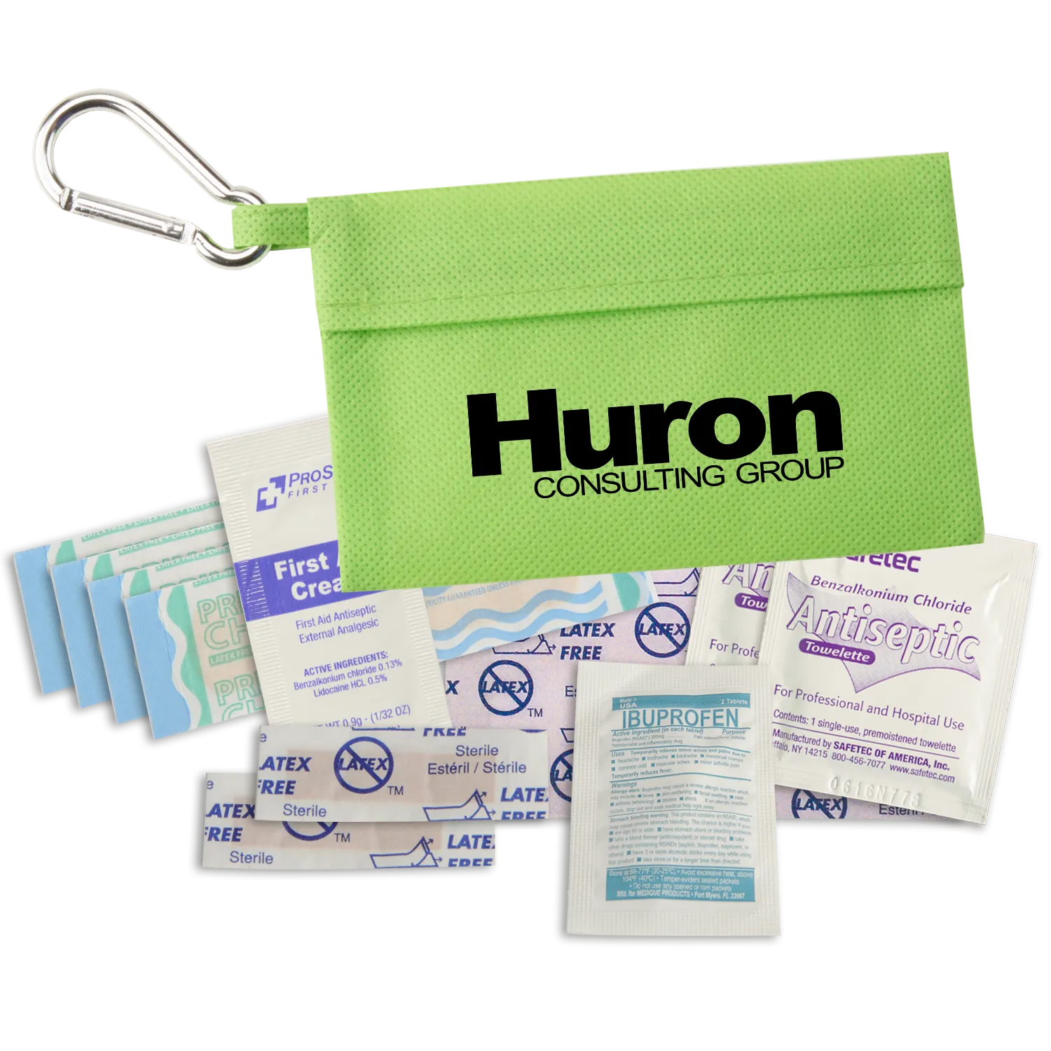 First Aid Kit Non-Woven with Carabiner Clip - 5 x 3 in - product view 4