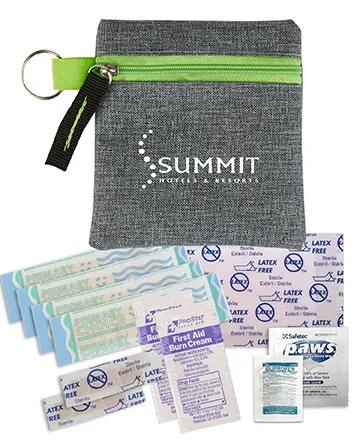 First Aid Kit Heathered Polyester with Split Ring - 4 x 4 1/8 in - product view 3