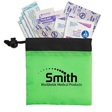 First Aid Kit Nylon Cinch-Up Pouch - 5 x 5 x 1/2 in