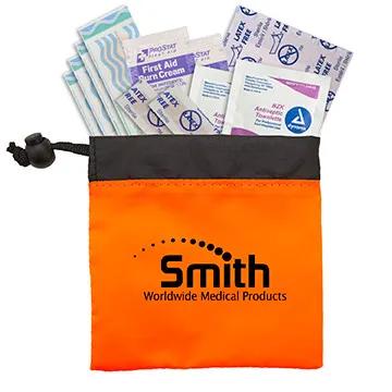 First Aid Kit Nylon Cinch-Up Pouch - 5 x 5 x 1/2 in - product view 2