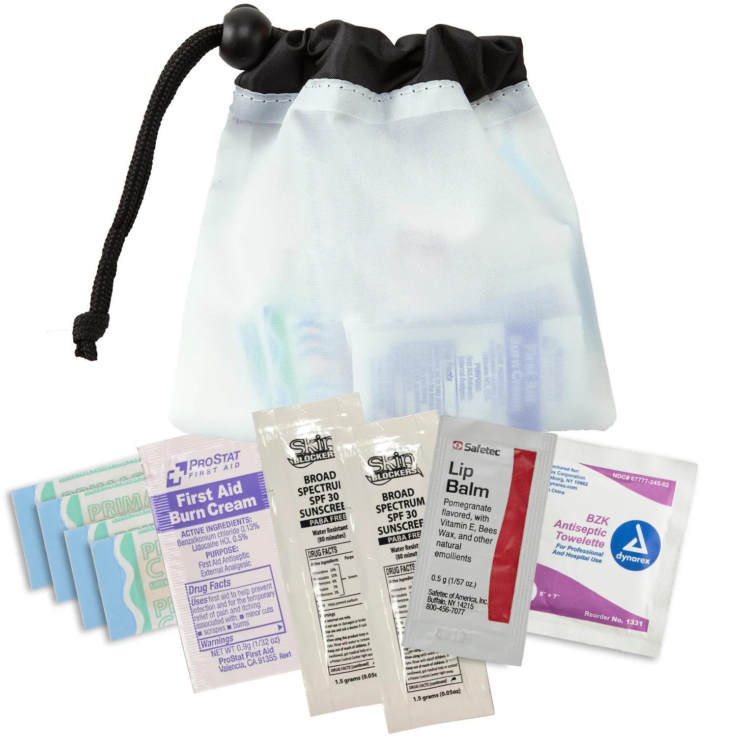 Sun Care Kit Nylon Cinch-Up Pouch - 5 x 5 x 1/2 in - product view 4