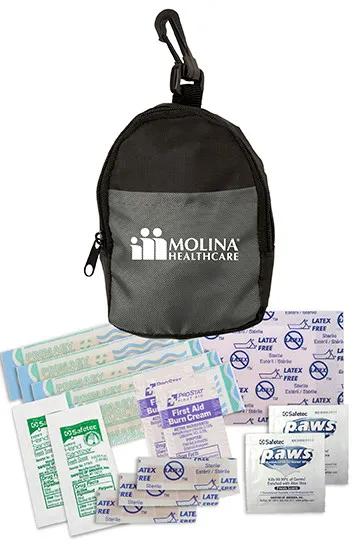 First Aid Kit Mini Backpack Polyester Carabiner - 5 x 4 1/4 in - product view 2