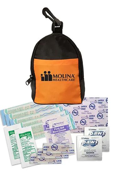 First Aid Kit Mini Backpack Polyester Carabiner - 5 x 4 1/4 in - product view 4